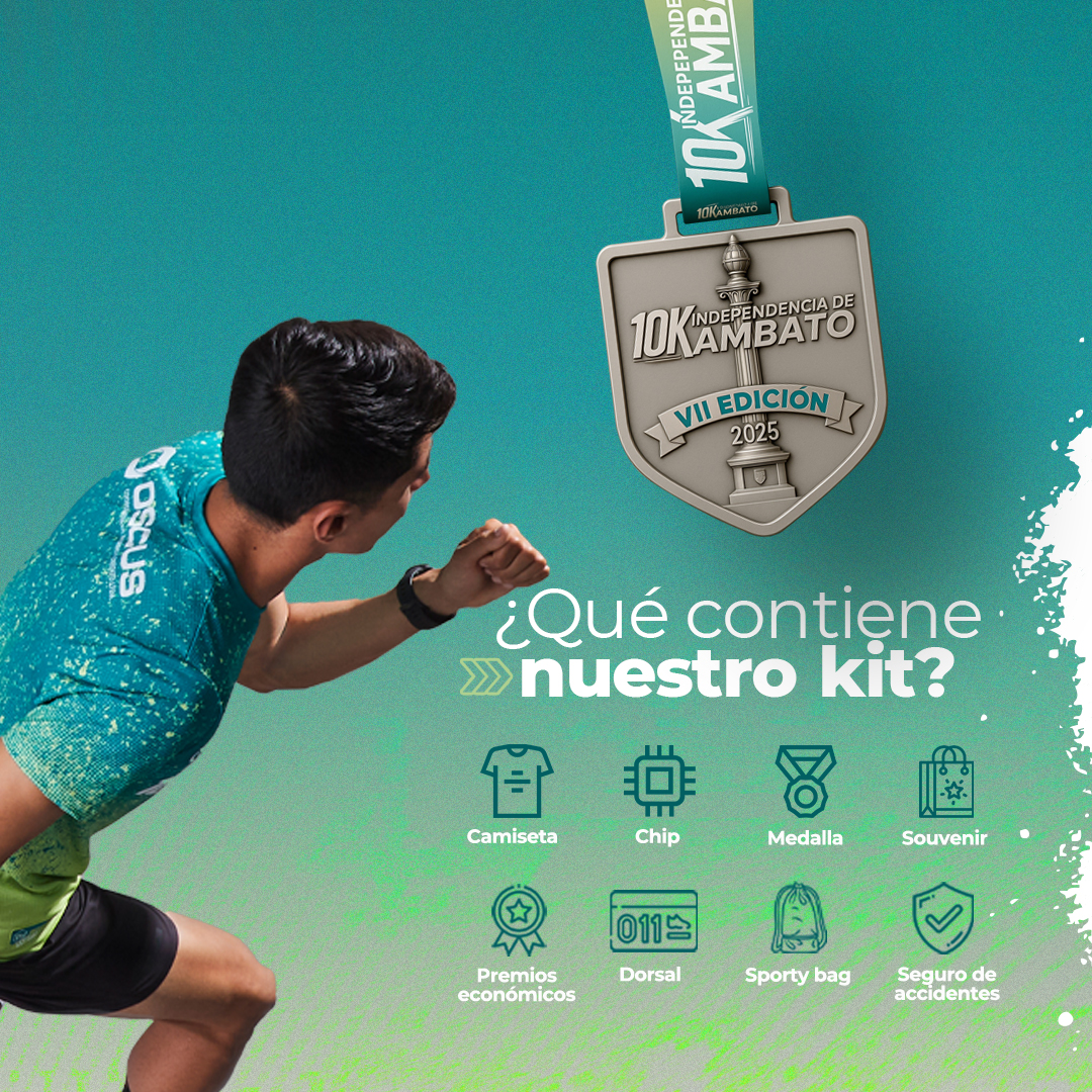 Afiche oficial 10K Independencia de Ambato 2025 — La carrera de la ciudad